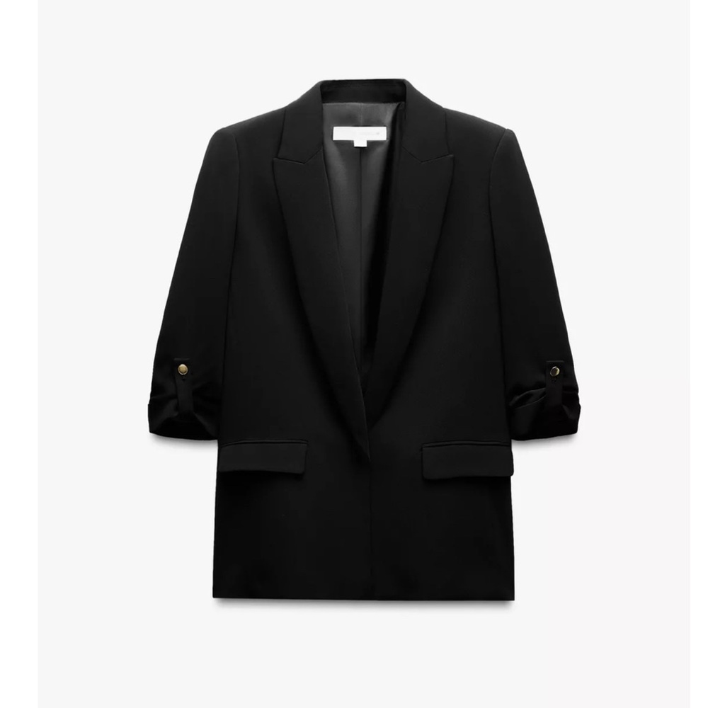 Black Blazer with Rolled Sleeves- Zara